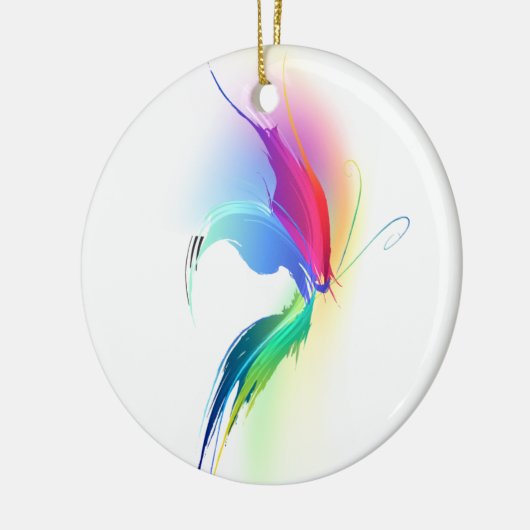 Abstracte verfsplattervlinder keramisch ornament (Links)