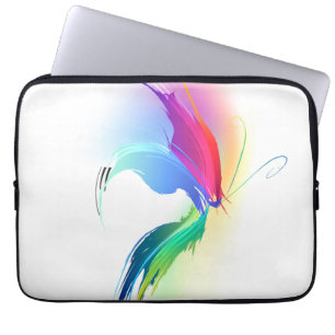 Abstracte verfsplattervlinder laptop sleeve