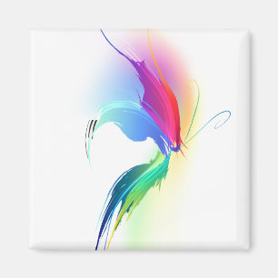 Abstracte verfsplattervlinder magneet