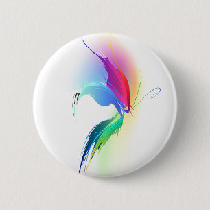 Abstracte verfsplattervlinder ronde button 5,7 cm