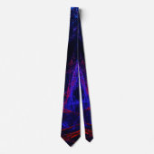 Abstracte verfstreepjes rood blauw op zwarte Strop Stropdas (Voorkant)