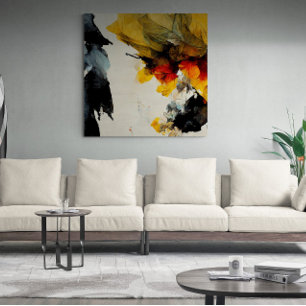 Abstracte verfstroom "Natuur". canvas afdruk