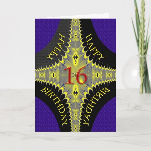 Abstracte verjaardagskaart voor een 16-jarige kaart (Voorkant)
