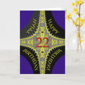 Abstracte verjaardagskaart voor een 22-jarige kaart (Gele Bloem)