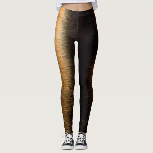 Abstracte verlichting zee glanzend bronreflectie leggings (Voorkant)