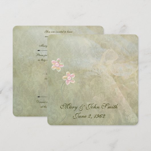 Abstracte vernieuwing Lace Vow Kaart (Voorkant / Achterkant)