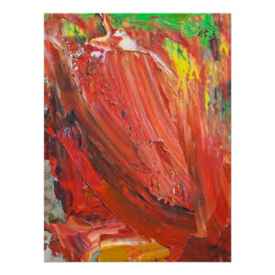 Abstracte Verticale Beweging in Rood Perfect Poster