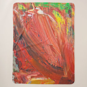 Abstracte Verticale Beweging in Rood Sherpa Deken