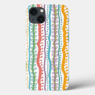 Abstracte verticale strepenpatroon iPhone 13 hoesje