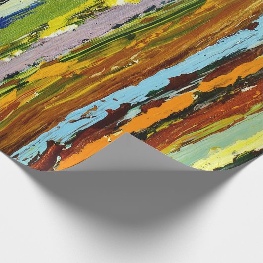 Abstracte verticale verfstreaks cadeaupapier (Hoek)