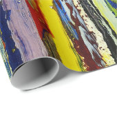 Abstracte verticale verfstreaks cadeaupapier (Rol Hoek)