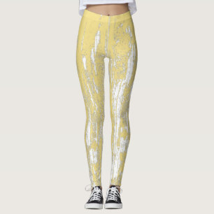 Abstracte, vervormde, Trendy gele kool Leggings