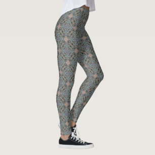 Abstracte Vetplant Tuin Rozet Traliepatroon Leggings