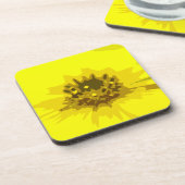 Abstracte Viergele Daisy Flower Bier Onderzetter (Linkerzijde)