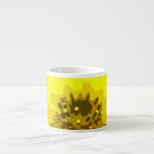 Abstracte Viergele Daisy Flower Espresso Kop