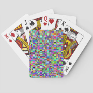 Abstracte vierkante vormen multikleur patroon pokerkaarten
