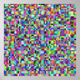 Abstracte vierkante vormen multikleur patroon poster