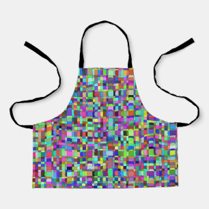 Abstracte vierkante vormen multikleur patroon schort