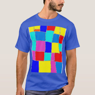 abstracte vierkanten t-shirt