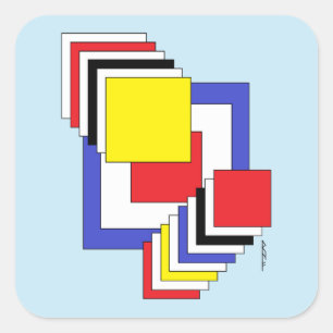 Abstracte Vierkanten Vierkante Sticker