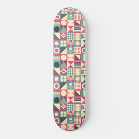 Abstracte vierkantjes 110419 skateboard (Voorkant)