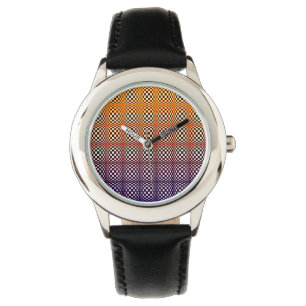 Abstracte vierkantjes 3 horloge