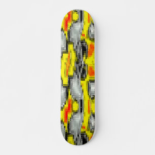 Abstracte vierkantjes gevormd uit krassen boven ge skateboard