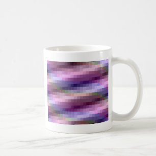 Abstracte vierkantjes in Paars, roze en blauw Koffiemok