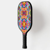 Abstracte vierkantjes notitieboek laptop pickleball paddle (Links)