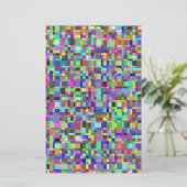 Abstracte vierkantjes vormen veelkleurig patroon briefpapier (Staand voorkant)