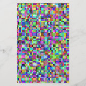 Abstracte vierkantjes vormen veelkleurig patroon briefpapier (Achterkant)