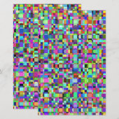 Abstracte vierkantjes vormen veelkleurig patroon briefpapier (Voorkant / Achterkant)