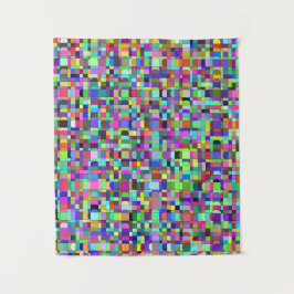 Abstracte vierkantjes vormen veelkleurig patroon wandkleed