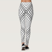Abstracte vierkantjes zwart-wit leggings (Achterkant)