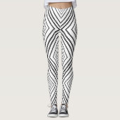 Abstracte vierkantjes zwart-wit leggings (Voorkant)