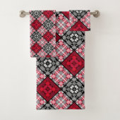 Abstracte vierkantsgeometrie zonder naadloze ingec bad handdoek (Insitu)