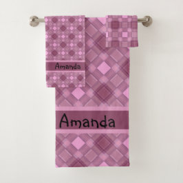 Abstracte vierkantsgeometrie zonder naadloze ingec bad handdoek