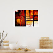Abstracte vierkantskunst Poster afdrukken (Keuken)