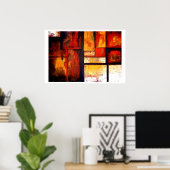 Abstracte vierkantskunst Poster afdrukken (Thuiskantoor)