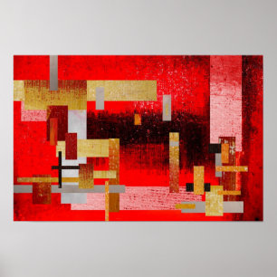 Abstracte vierkantskunst Poster afdrukken