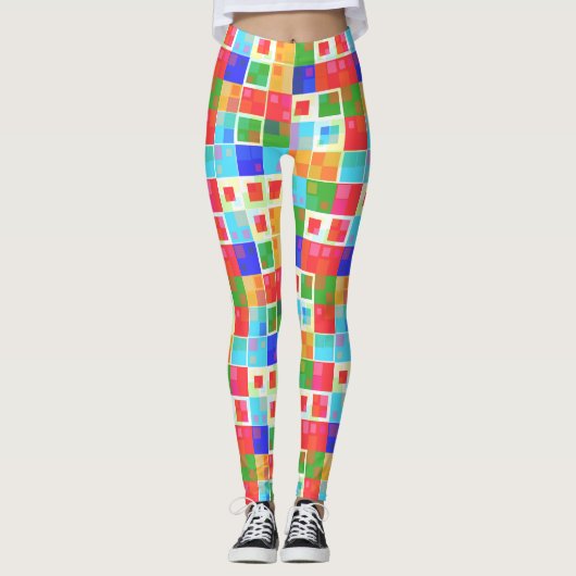 abstracte vierkantsleggings leggings (Voorkant)