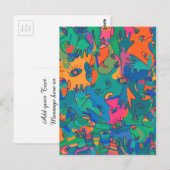 Abstracte vingerafdruklijn Briefkaart (Voorkant / Achterkant)