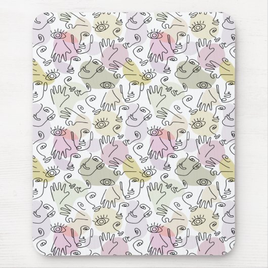 Abstracte vingerafdruklijn muismat (Voorkant)