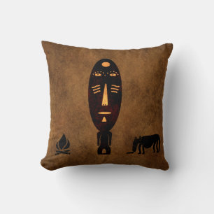 Abstracte vintage Afrikaanse stamkunst Kussen