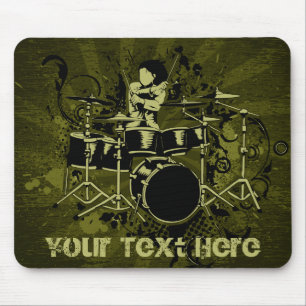 Abstracte Vintage Drummer Muismat