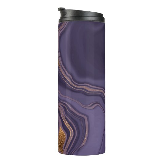 Abstracte violetmarmer met goud thermosbeker (Geroteerd rechts)
