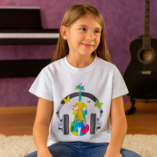 Abstracte vioolmuziek t-shirt