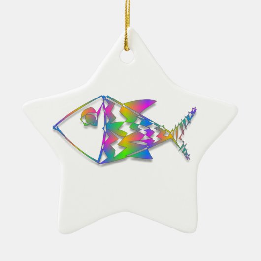 Abstracte vis keramisch ornament (Voorkant)