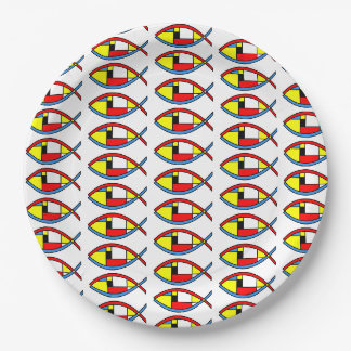 Abstracte vis papieren bordje