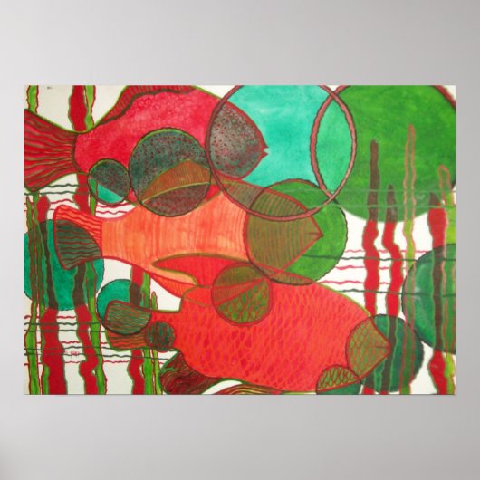 Abstracte vis poster (Voorkant)